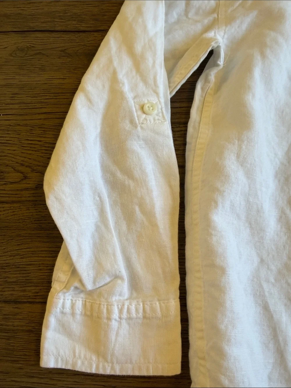 Gymboree White Linen Long-Sleeve Button-Down Shirt for Kids